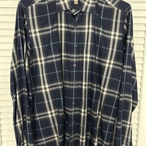 Burberry Dark Blue Checkered Shirt